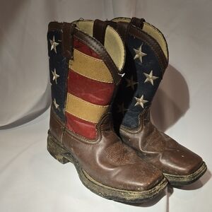 Patriotic Cowboy Boots with Stars and Stripes